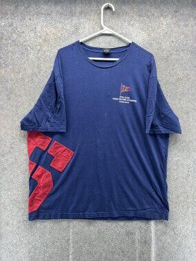 Vintage Polo Ralph Lauren Shirt Mens XL Blue Cruiser Squadron Nautical Tee 90s